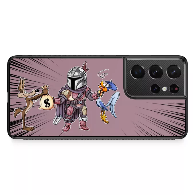 Fodral för Samsung Galaxy S21 Ultra Parodi Stjärnornas krig En Mandalorian aka Din Djarin,Gråben och Hjulben