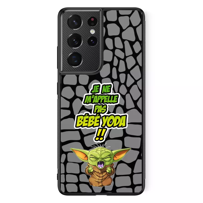 Coque pour téléphone portable Samsung Galaxy S21 Ultra Parodie Star Wars Un cri du coeur et avec force ! - Grogu, Bébé Yoda, Baby Yoda