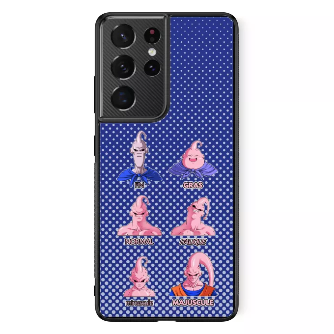 Coque pour téléphone portable Samsung Galaxy S21 Ultra Parodie Dragon Ball Z - DBZ Un sacré caractères... - Boubou aka Majin Bou aka Super Bou aka Bouhan
