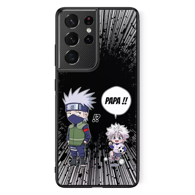 Coque pour téléphone portable Samsung Galaxy S21 Ultra Parodie Naruto Papa Ninja ! - Kakashi, Kirua