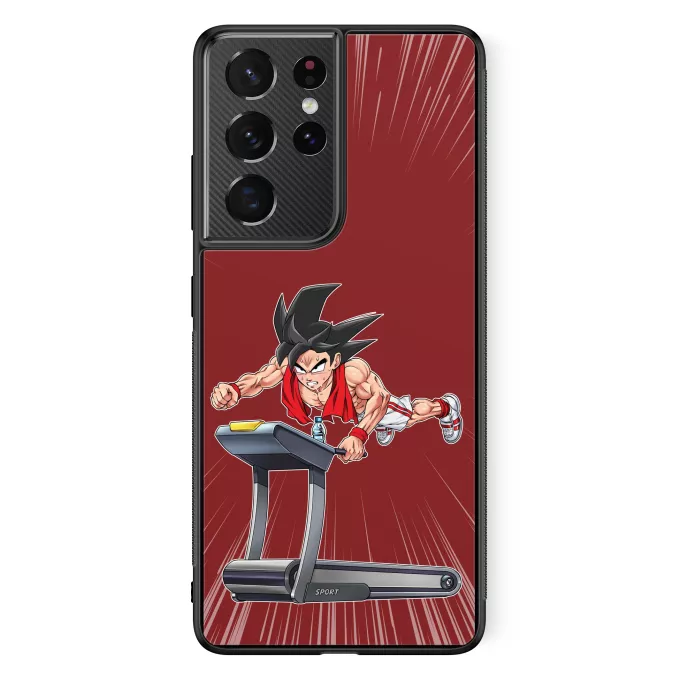 Coque pour téléphone portable Samsung Galaxy S21 Ultra Parodie Dragon Ball Z - DBZ Saiyan Training ! - Sangoku