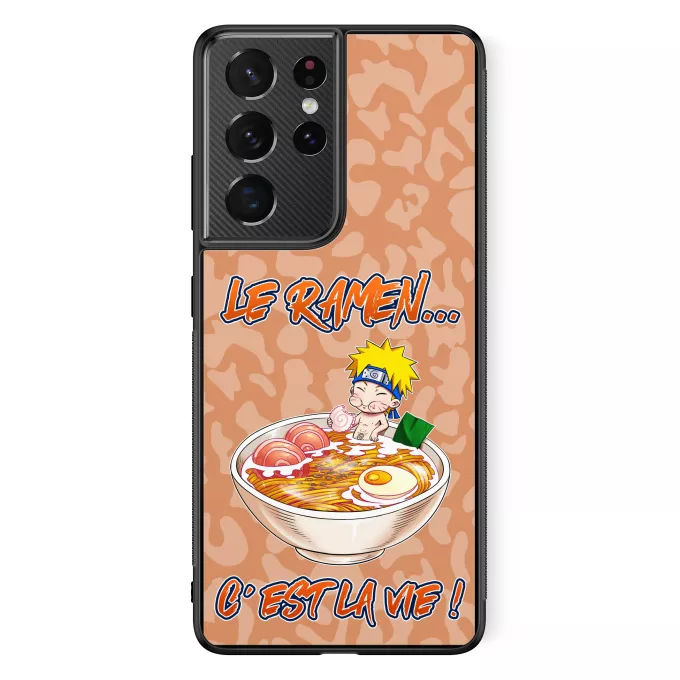 Coque pour téléphone portable Samsung Galaxy S21 Ultra Parodie Naruto Le Ramen... C'est la vie ! - Naruto Uzumaki