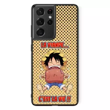 Coque Téléphone Portable Luffy « La Viande... C'est la vie ! » – Parodie One Piece