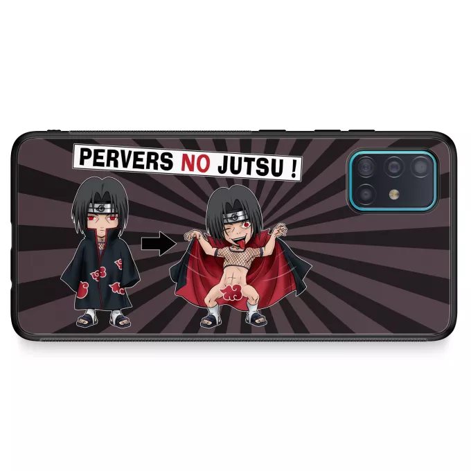 Coque pour téléphone portable Samsung Galaxy A51 5G Parodie Naruto Pervers no Jutsu - Itachi Uchiwa membre de l'Akatsuki