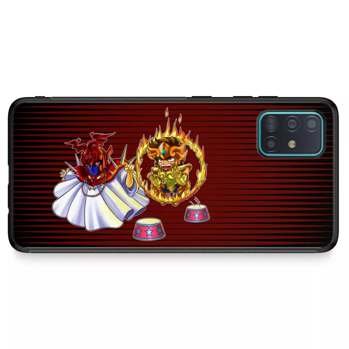Hoesje voor Samsung Galaxy A51 5G Parodie Saint Seiya Pegasus Seiya, Aiolia Leo en Grote Paus