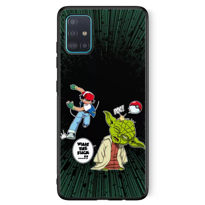 Estojo Samsung Galaxy A51 5G Paródia Pokémon Yoda e Ash Ketchum
