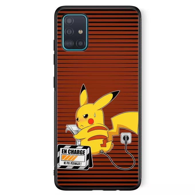 Coque pour téléphone portable Samsung Galaxy A51 5G Parodie Pokémon En Charge... Ne pas déranger ! - Pikachu