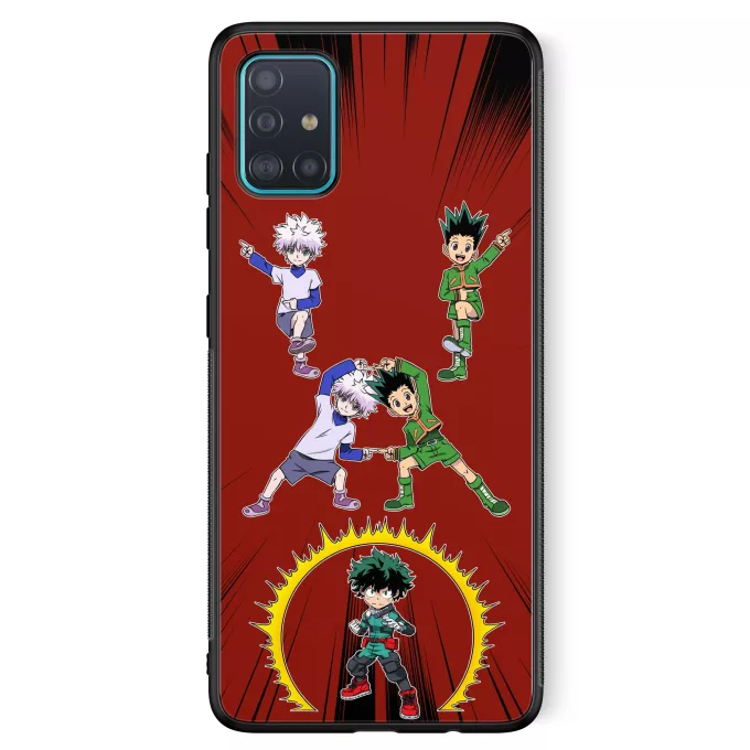 Fodral för Samsung Galaxy A51 5G Parodi My Hero Academia Gon, Killua och Deku (Izuku Midoriya)