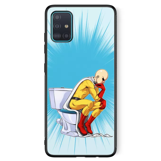 Funda para Samsung Galaxy A51 5G Parodia One-Punch Man Saitama El pensador