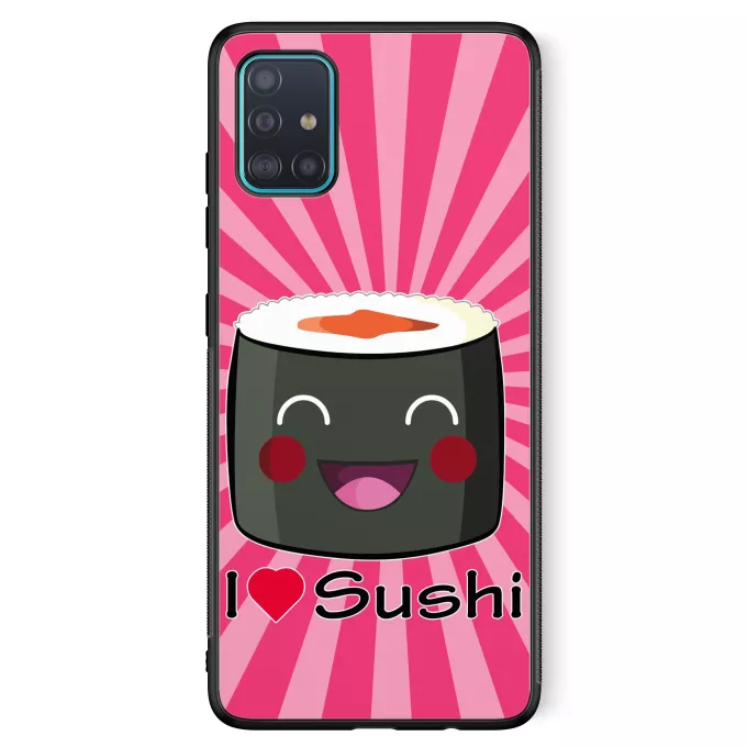 Coque pour téléphone portable Samsung Galaxy A51 5G Parodie Japon Culture I Love Sushi !