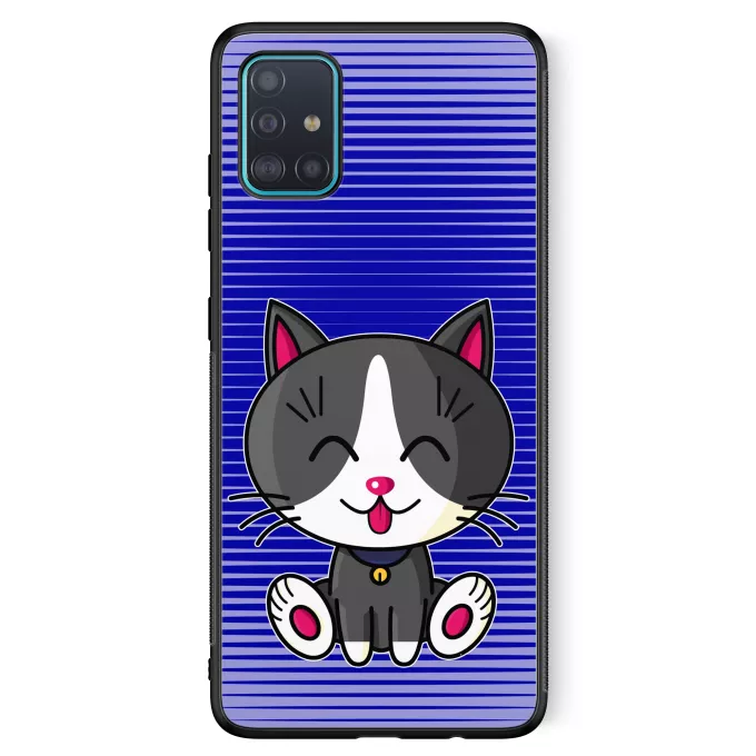Coque pour téléphone portable Samsung Galaxy A51 5G Parodie Kawaii Baby Cats Kawaii Baby Cat (blanc et gris)