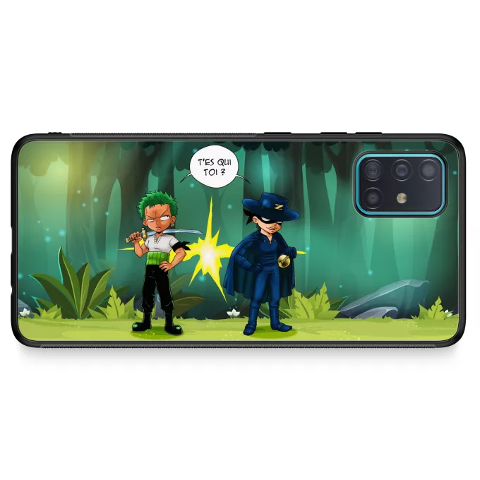 Coque pour téléphone portable Samsung Galaxy A51 5G Parodie One Piece D'un Z qui veut dire... - Zorro Roronoa