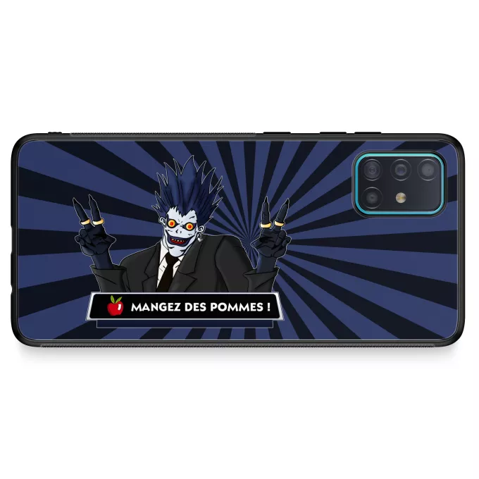 Coque pour téléphone portable Samsung Galaxy A51 5G Parodie Death Note Mangez des Pommes ! - Ryuk le shinigami
