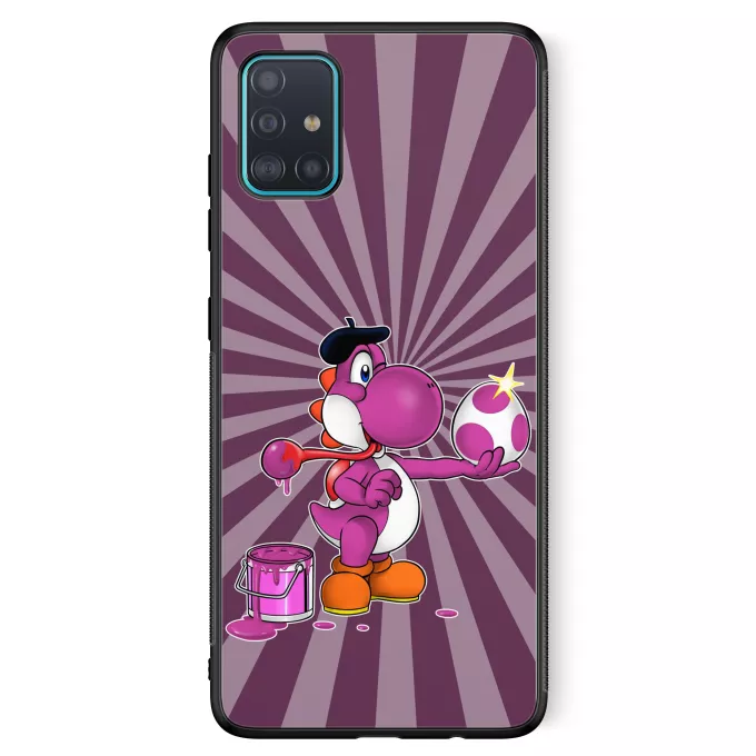 Samsung Galaxy A51 5G Phone Case Parody of Yoshi Purple Yoshi