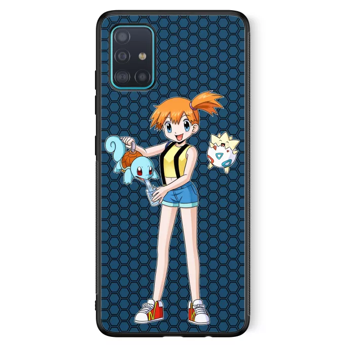 Fodral för Samsung Galaxy A51 5G Parodi Pokémon Togepi, Squirtle och Misty