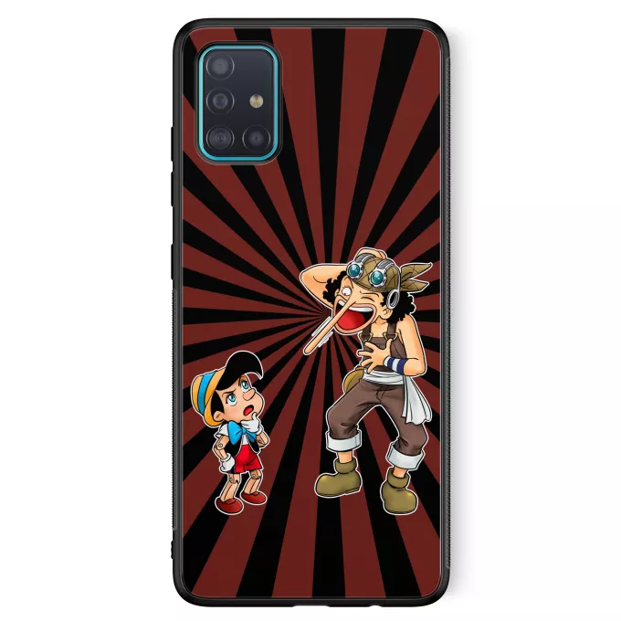 Samsung Galaxy A51 5G Handyhülle Parodie auf One Piece Lysop und Pinocchio - Piniocchio