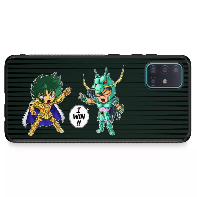 Hoesje voor Samsung Galaxy A51 5G Parodie Saint Seiya Capricorn Shura en Dragon Shiryu