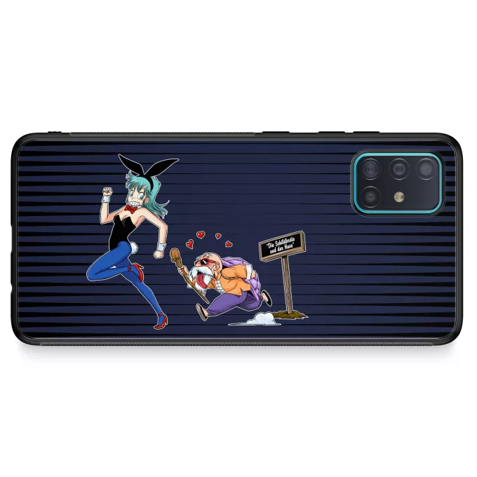 Samsung Galaxy A51 5G Handyhülle Parodie auf Dragon Ball Muten-Roshi und Bulma