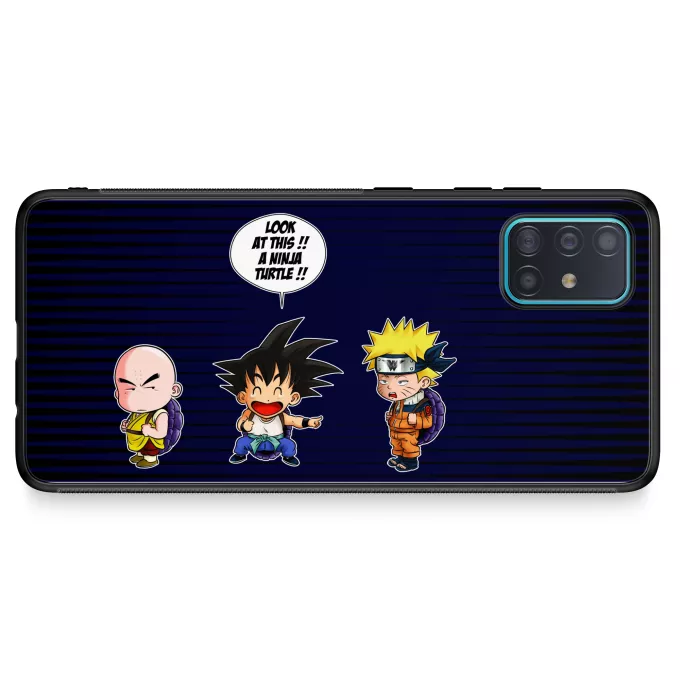 Funda para Samsung Galaxy A51 5G Parodia Naruto Son Gokū, Kuririn y Naruto