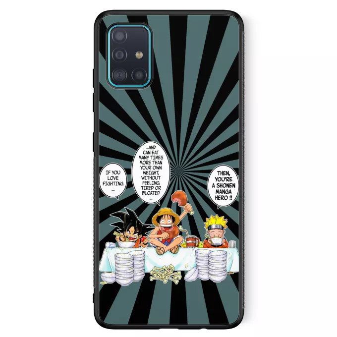 Samsung Galaxy A51 5G Phone Case Parody of Naruto Son Goku, Naruto and Luffy