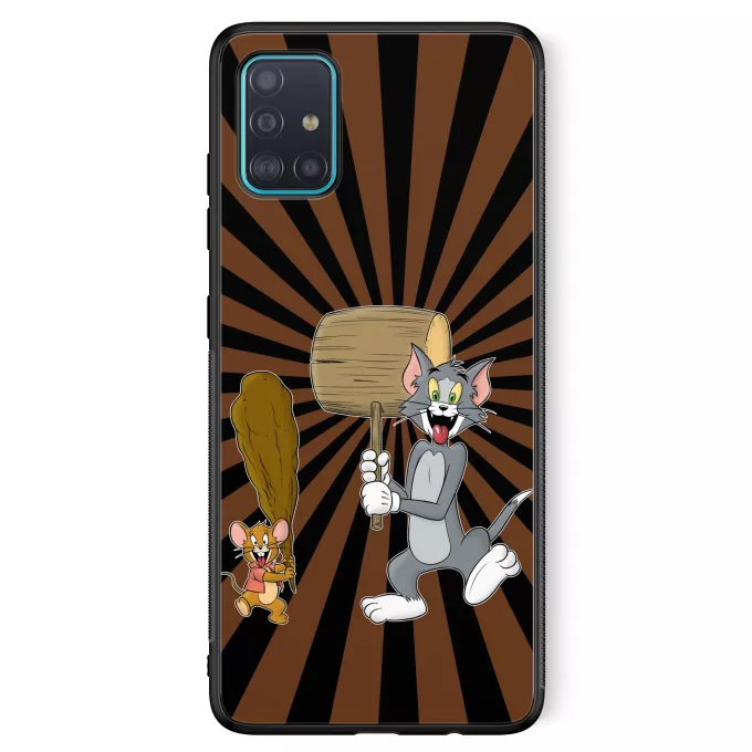Fodral för Samsung Galaxy A51 5G Parodi Simpsons Itchy och Scratchy och Tom e Jerry