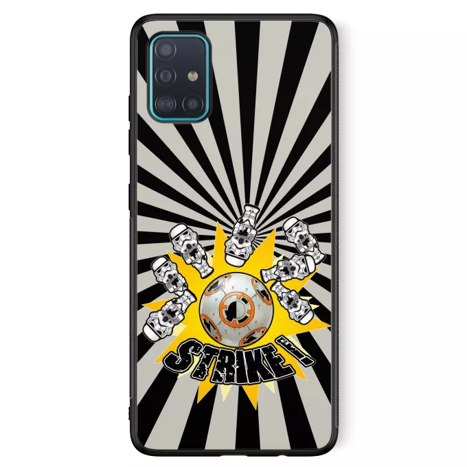 Funda para Samsung Galaxy A51 5G Parodia Star Wars BB-8 y de los Stomtroopers