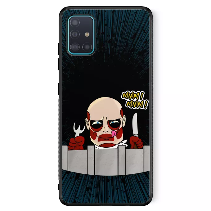 Fodral för Samsung Galaxy A51 5G Parodi Attack on Titan Den kolossala Titan