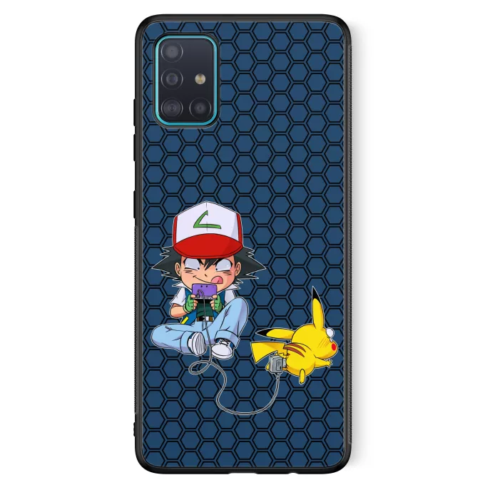 Funda para Samsung Galaxy A51 5G Parodia Pokémon Pikachu y Ash de Pokemon