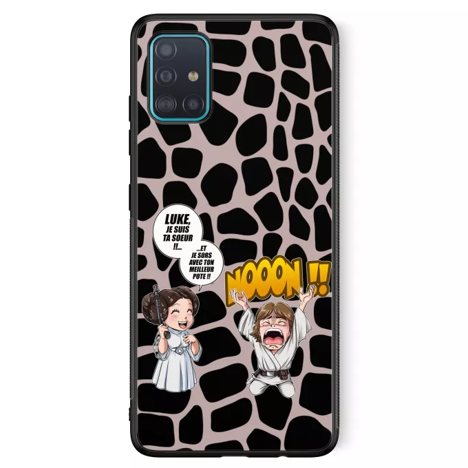 Coque pour téléphone portable Samsung Galaxy A51 5G Parodie Star Wars Luke Life Episode II : Une soeur indigne :) - Leila Skywalker