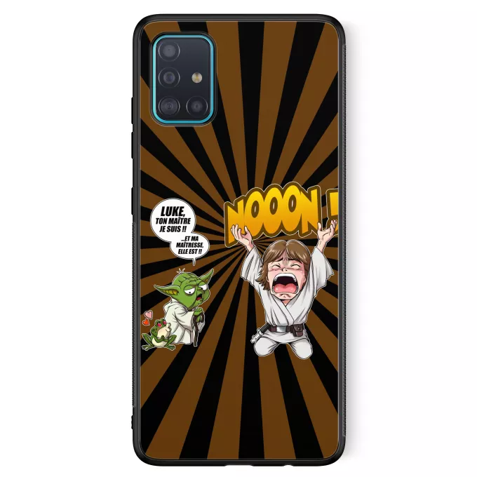 Coque pour téléphone portable Samsung Galaxy A51 5G Parodie Star Wars Luke Life Episode IV : le Maître... - Yoda, Luke Skywalker