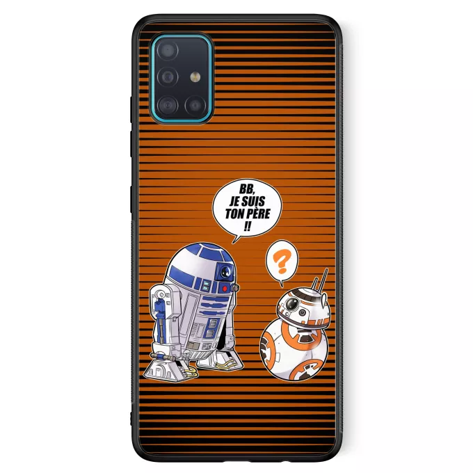 Coque pour téléphone portable Samsung Galaxy A51 5G Parodie Star Wars BB, je suis ton père (SD Edition) - R2-D2, BB-8