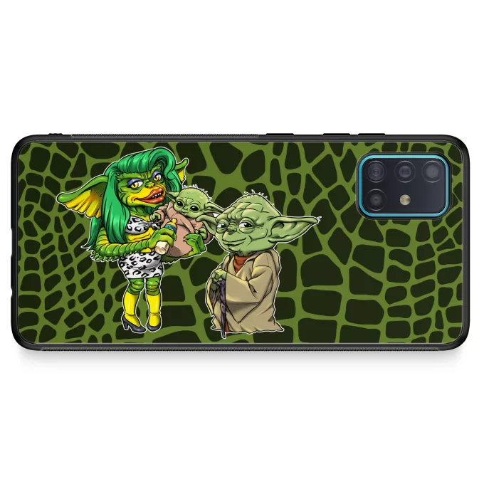 Fodral för Samsung Galaxy A51 5G Parodi Stjärnornas krig Yoda, baby Yoda och Greta Gremlin