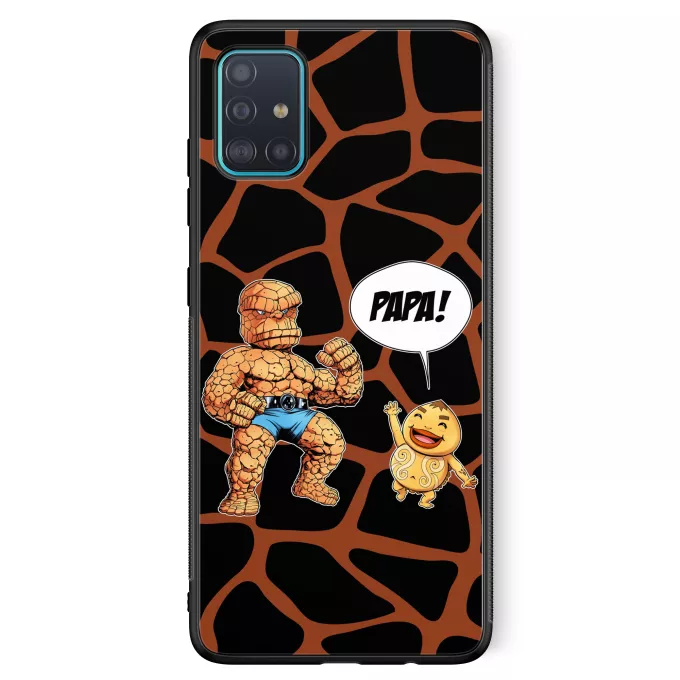 Coque pour téléphone portable Samsung Galaxy A51 5G Parodie Zelda Un papa solide comme un roc ! - La Chose des 4 Fantastiques et un Goron
