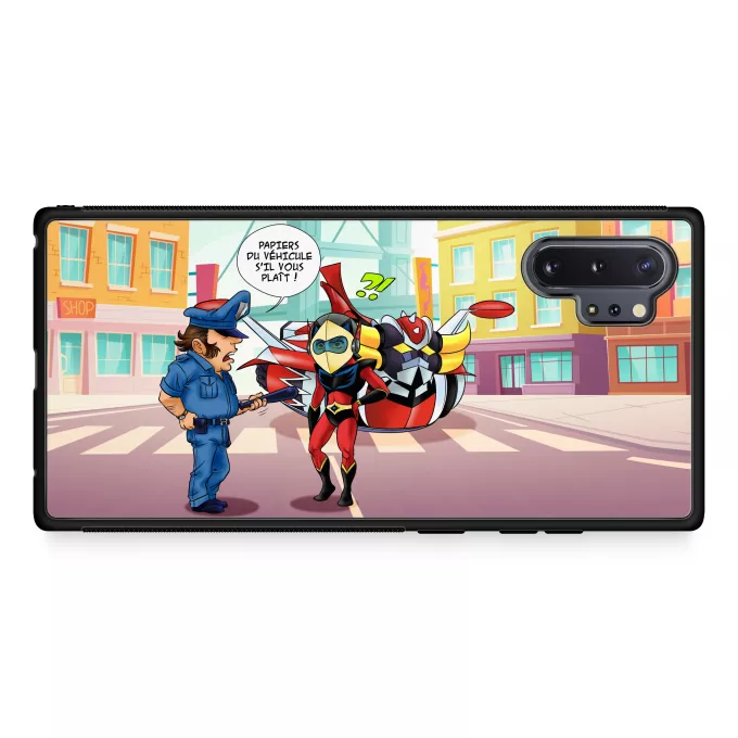 Coque pour téléphone portable Samsung Galaxy Note 10+ Parodie Goldorak Papiers du véhicule s'il vous plaît ! - Actarus