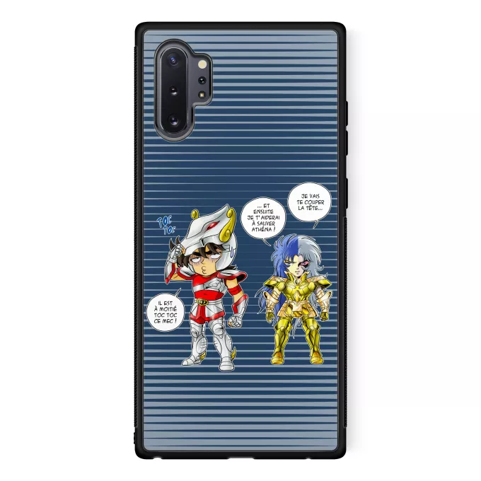 Coque pour téléphone portable Samsung Galaxy Note 10+ Parodie Saint Seiya Une histoire de dingue... - Seiya de Pégase, Saga chevalier d'or des Gémeaux