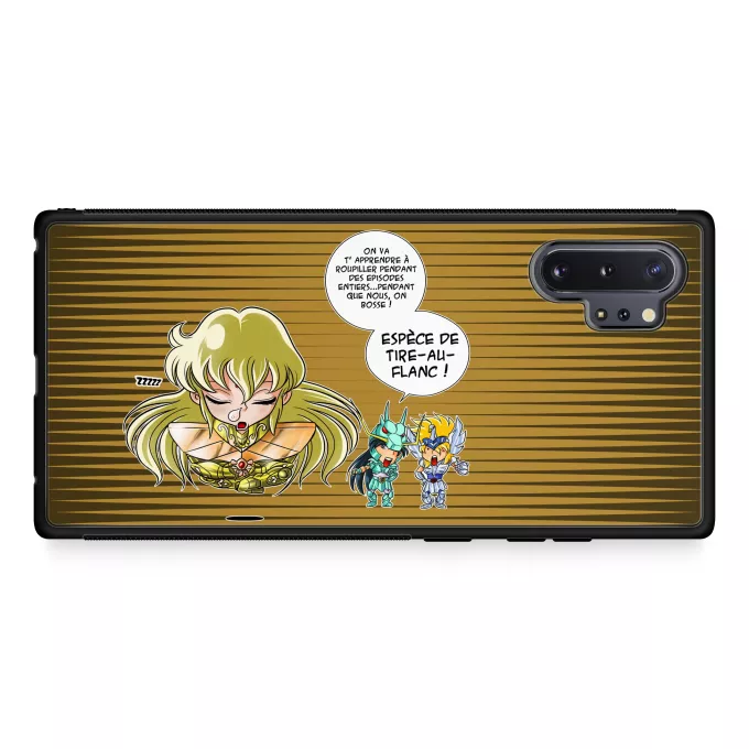 Coque pour téléphone portable Samsung Galaxy Note 10+ Parodie Saint Seiya La technique interdite: le Roupillon du Lotus !! - Shiryu du Dragon, Hyoga du Cygne, Shaka