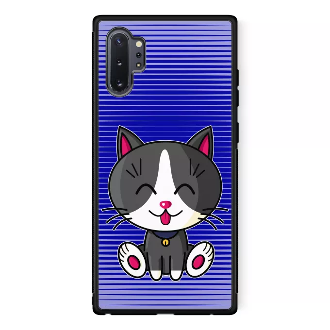 Coque pour téléphone portable Samsung Galaxy Note 10+ Parodie Kawaii Baby Cats Kawaii Baby Cat (blanc et gris)