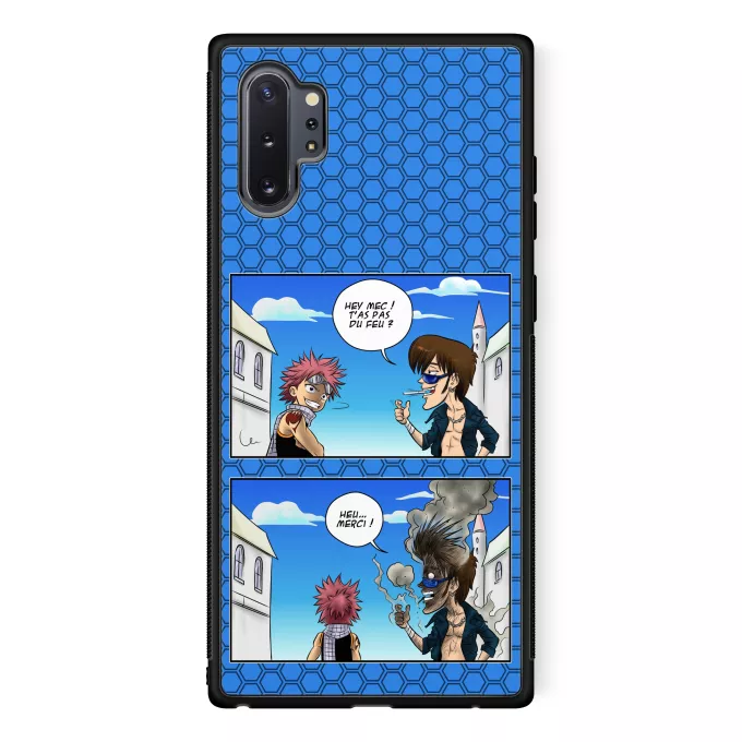 Coque pour téléphone portable Samsung Galaxy Note 10+ Parodie Fairy Tail Hey mec, t'as pas du feu ? - Natsu Dragnir