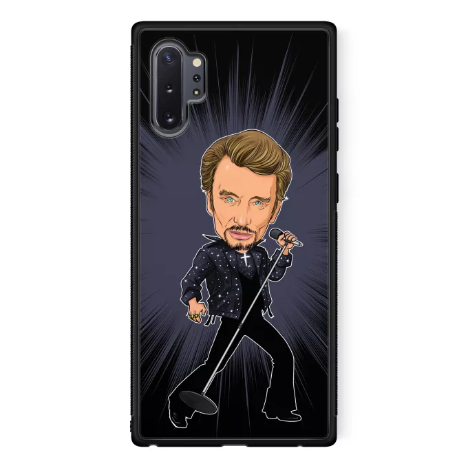 Coque pour téléphone portable Samsung Galaxy Note 10+ Parodie Caricature de Stars Caricature SD Manga Stars Vol.1 ! - Caricature Stars - Johnny Hallyday
