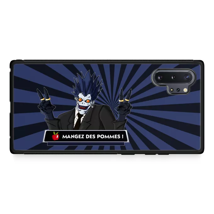 Coque pour téléphone portable Samsung Galaxy Note 10+ Parodie Death Note Mangez des Pommes ! - Ryuk le shinigami
