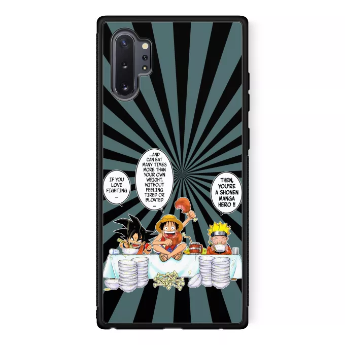 Samsung Galaxy Note 10+ Phone Case Parody of Naruto Son Goku, Naruto and Luffy