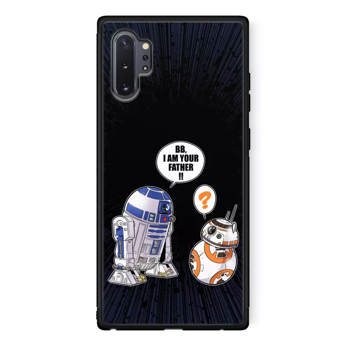 Hoesje voor Samsung Galaxy Note 10+ Parodie Star Wars R2-D2 en BB-8