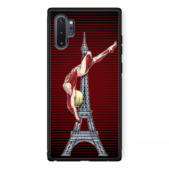 Custodia per Samsung Galaxy Note 10+ Paoridia L'attacco dei giganti Annie Leonhart e la Torre Eiffel