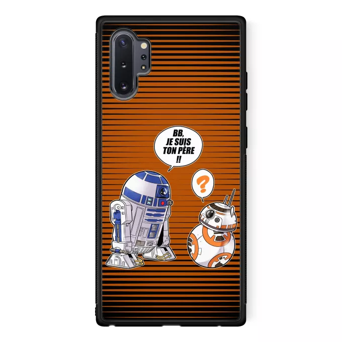 Coque pour téléphone portable Samsung Galaxy Note 10+ Parodie Star Wars BB, je suis ton père (SD Edition) - R2-D2, BB-8