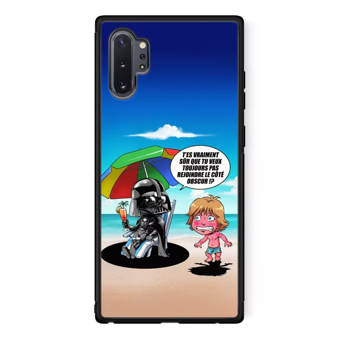 Coque pour téléphone portable Samsung Galaxy Note 10+ Parodie Star Wars Le pouvoir du côté Obscur... - Luke Skywalker, Dark Vador, le côté obscur