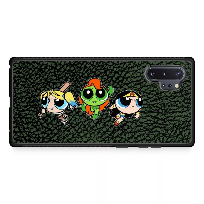 Samsung Galaxy Note 10+ Handyhülle Parodie auf Batman Bubbles, Buttercup und Blossom aka Harley Quinn, Wonder Woman and Poison Ivy