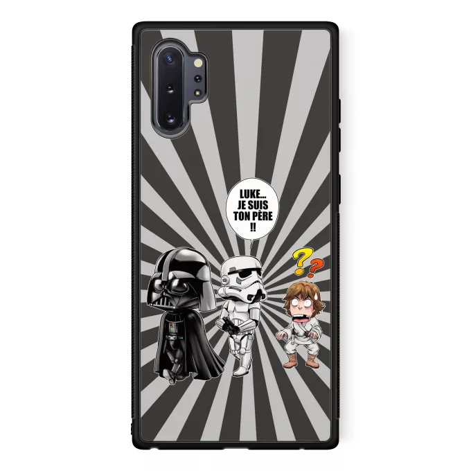 Coque pour téléphone portable Samsung Galaxy Note 10+ Parodie Star Wars Luke...Je suis ton père !! - Dark Vador, un Storm Trooper