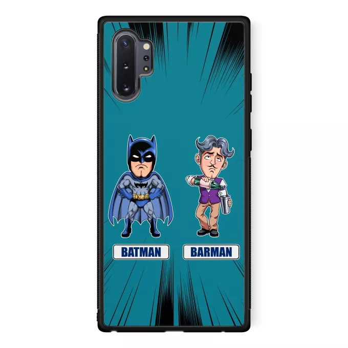 Coque pour téléphone portable Samsung Galaxy Note 10+ Parodie Batman Les 2 Super-Héros de la Nuit !! - Barman