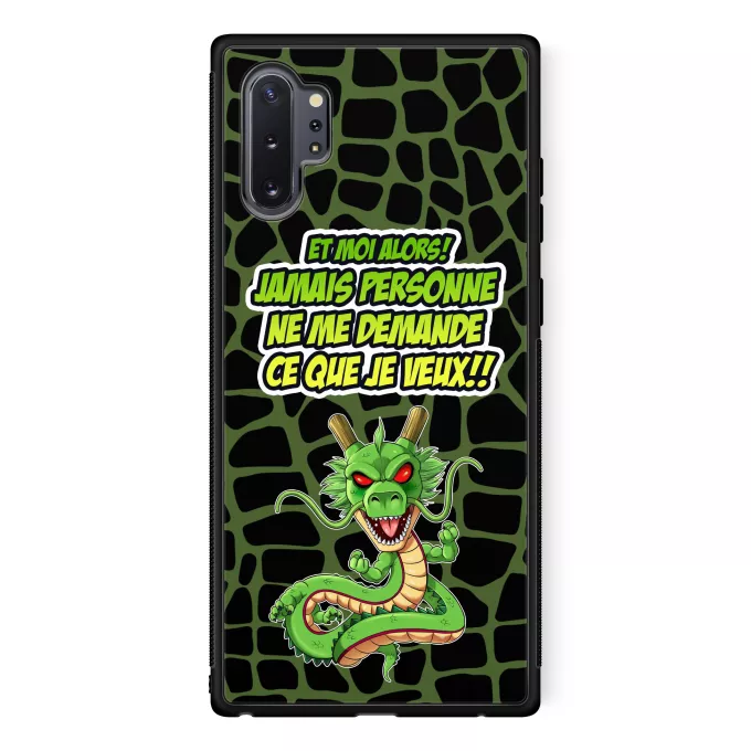 Coque pour téléphone portable Samsung Galaxy Note 10+ Parodie Dragon Ball Z - DBZ Jamais personne me demande ce que je veux - Shenron