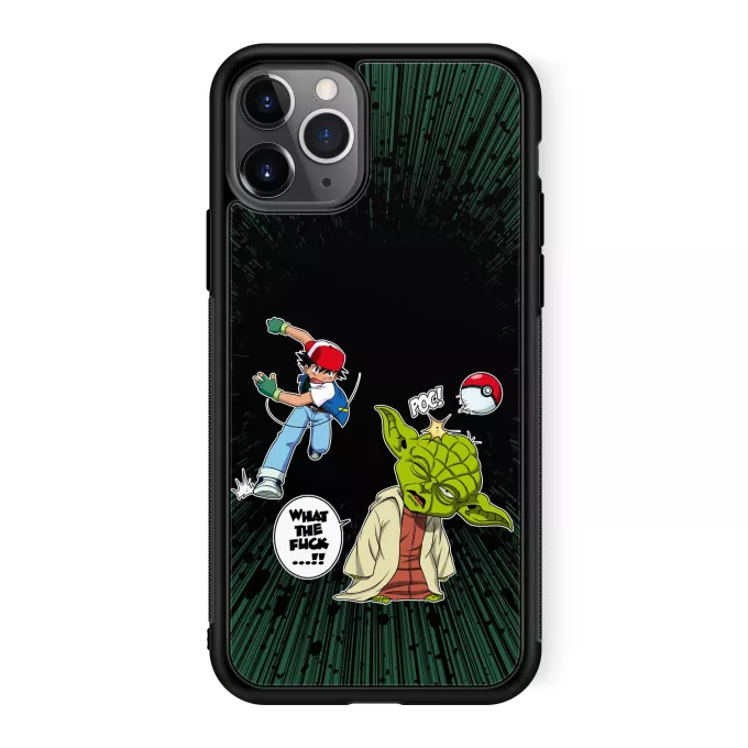 Estojo iPhone 11 Pro Paródia Pokémon Yoda e Ash Ketchum